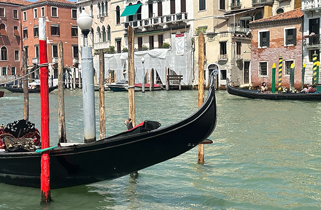 Narrow Venetian canal and bridge